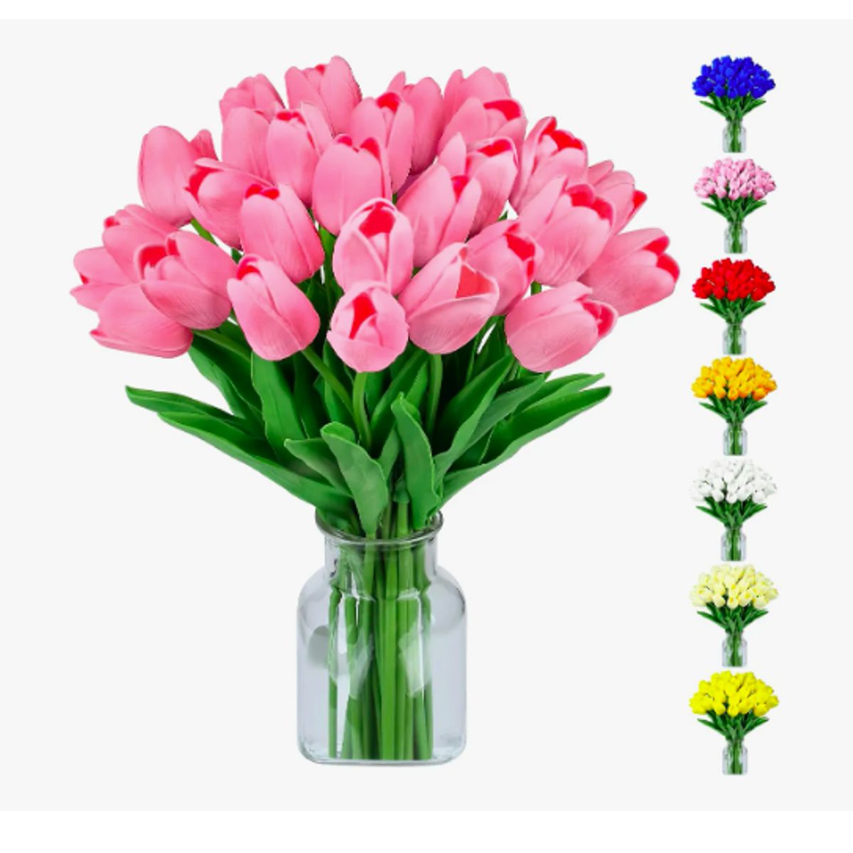 GENERICO - Ramos De 20 Tulipanes Artificiales Flor Decoración Tulipan