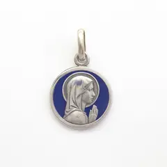 JOYAS LANDEROS - Colgante Virgen Niña Ovalada Esmaltada Plata 925