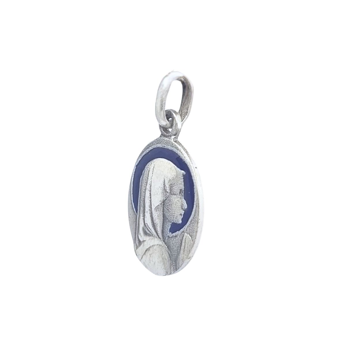 JOYAS LANDEROS - Colgante Virgen Niña Ovalada Esmaltada Plata 925