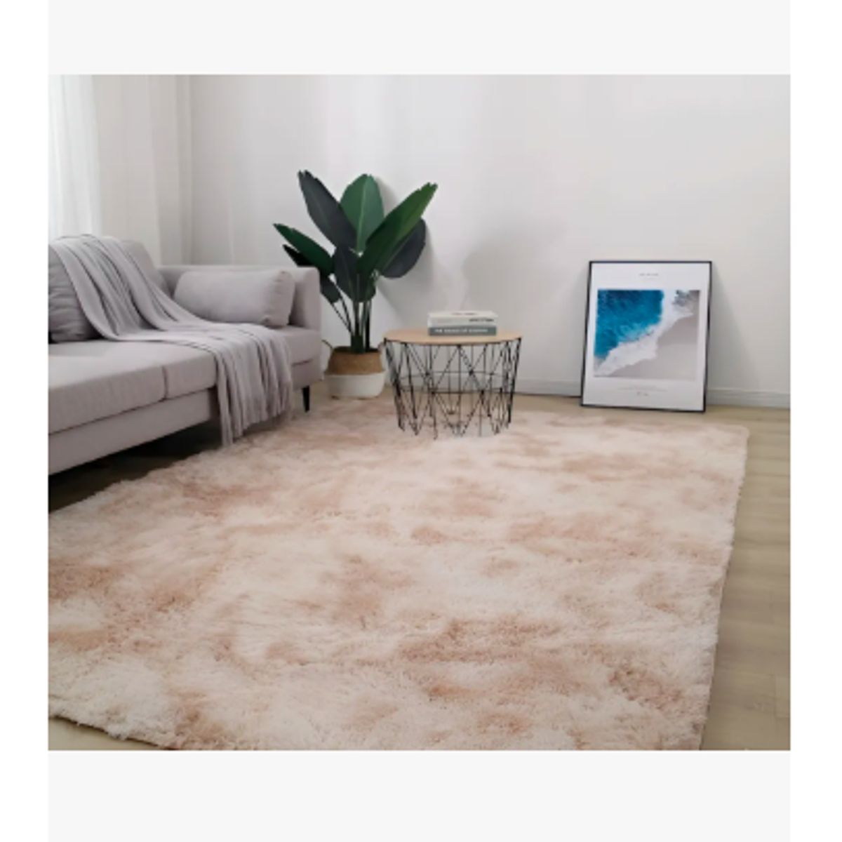 GENERICO - Alfombra Peluda 195×230cm Super Suave Colores Color Beige