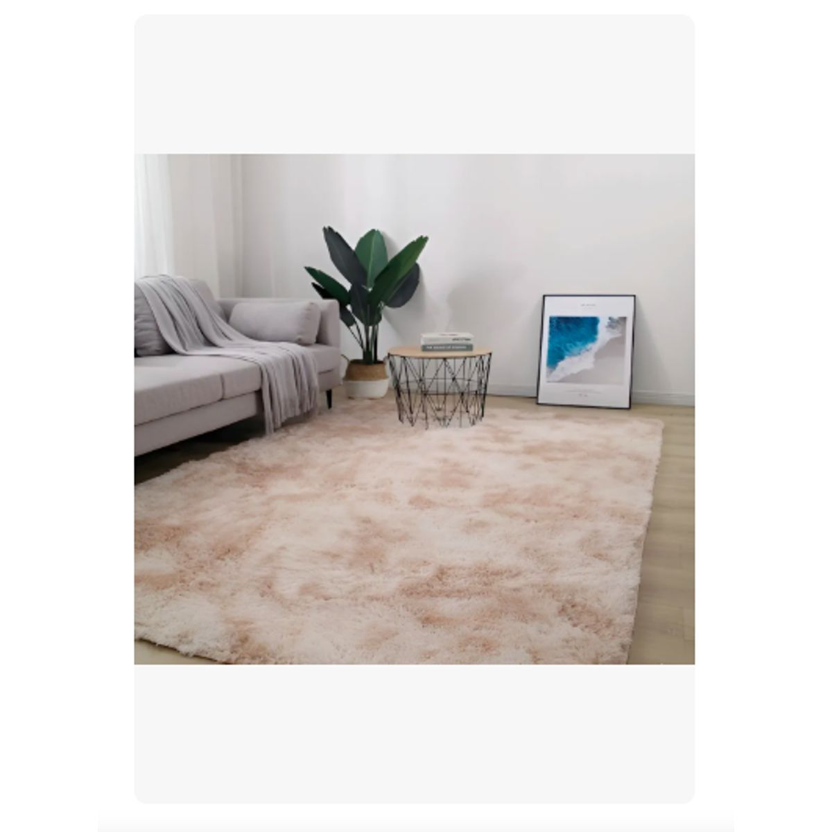 GENERICO - Alfombra Peluda 195×230cm Super Suave Colores Color Beige