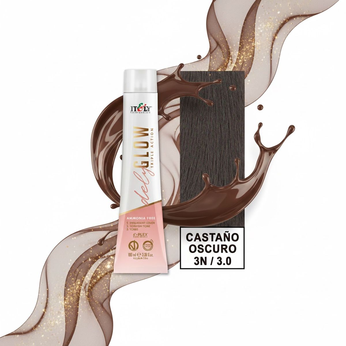 GENERICO - TINTURA PER S/AMONI ITELY DELYGLOW 3N CASTAÑO OSCURO 100ML 3.0 + OXIDANTE