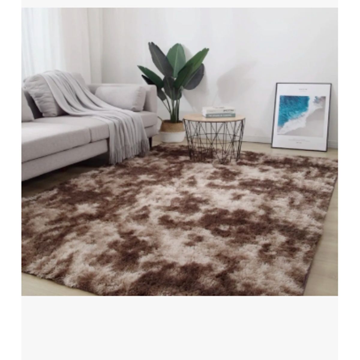 GENERICO - Alfombra Peluda 195×230cm Super Suave Colores Color Cafe