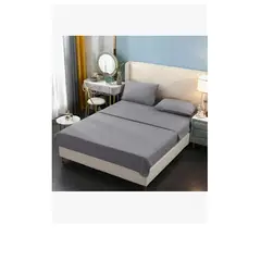 GENERICO - Juego de sábanas BJ Hogar 200H 2P plata 200cmx150cmx27cm