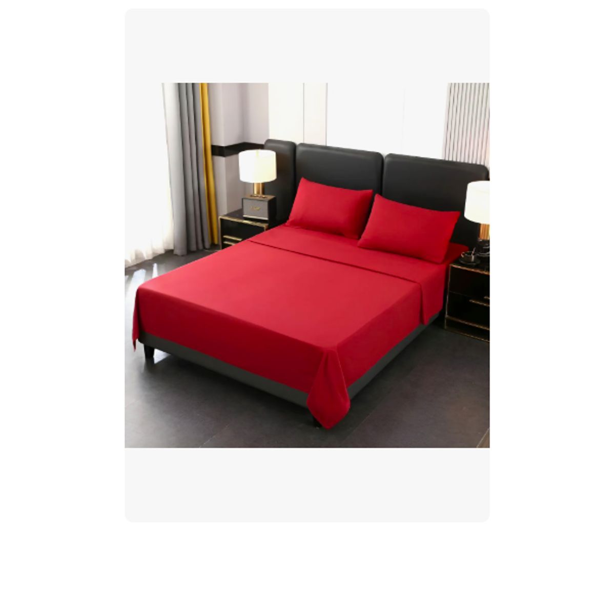 GENERICO - Juego de sábanas BJ Hogar 200H 2P rojo 200cmx150cmx27cm 4 piezas