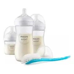 AVENT - Set Biberones Natural Response 125ml + 260ml + 330ml Libre de BPA + Cepillo