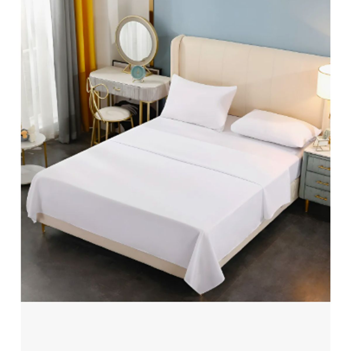 GENERICO - Juego de sábanas colchón queen color blanco