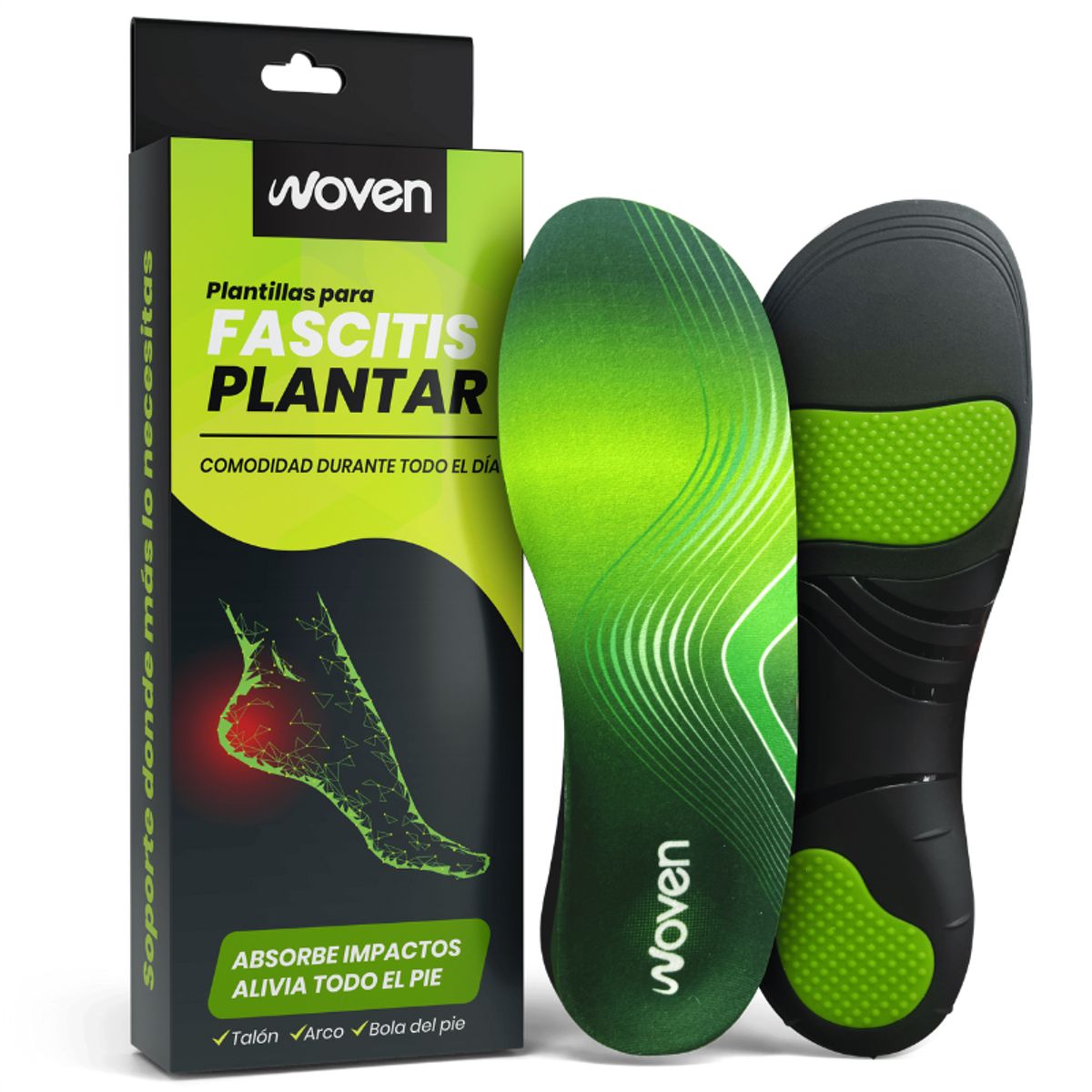 WOVEN - Plantillas Ortopédicas Woven Fascitis Plantar Pie Plano