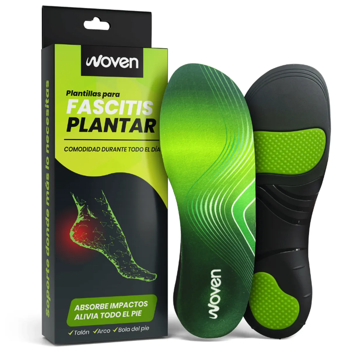 WOVEN - Plantillas Ortopédicas Woven Fascitis Plantar Pie Plano