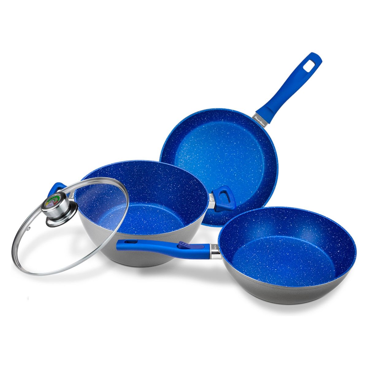 SWISS NATURE LABS - Batería de Cocina Antiadherente Flavorstone 4 Piezas