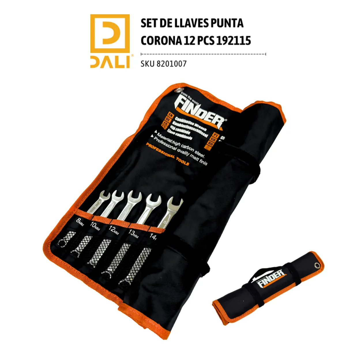 DALI - Set Llaves Punta Corona 12 Piezas 192115 – Métricas con Funda