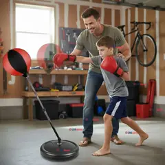 LINE - Set de Boxeo Punching Ball Altura Ajustable con Guantes y Bomba para Niños