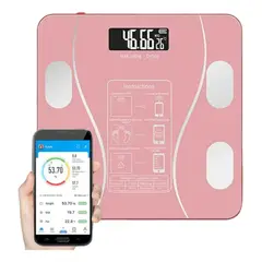 GENERICO - Báscula inteligente de bioimpedancia digital conexion movil Rosada
