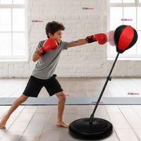 Set de Boxeo Punching Ball Altura Ajustable con Guantes y Bomba para Niños