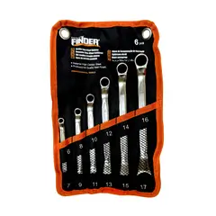 DALI - Set Llaves Estrella Acodadas 6 Piezas 192044 – 6 a 17 mm con Funda