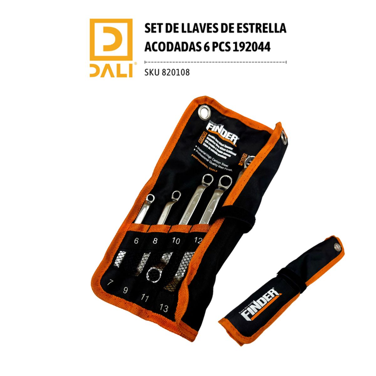 DALI - Set Llaves Estrella Acodadas 6 Piezas 192044 – 6 a 17 mm con Funda