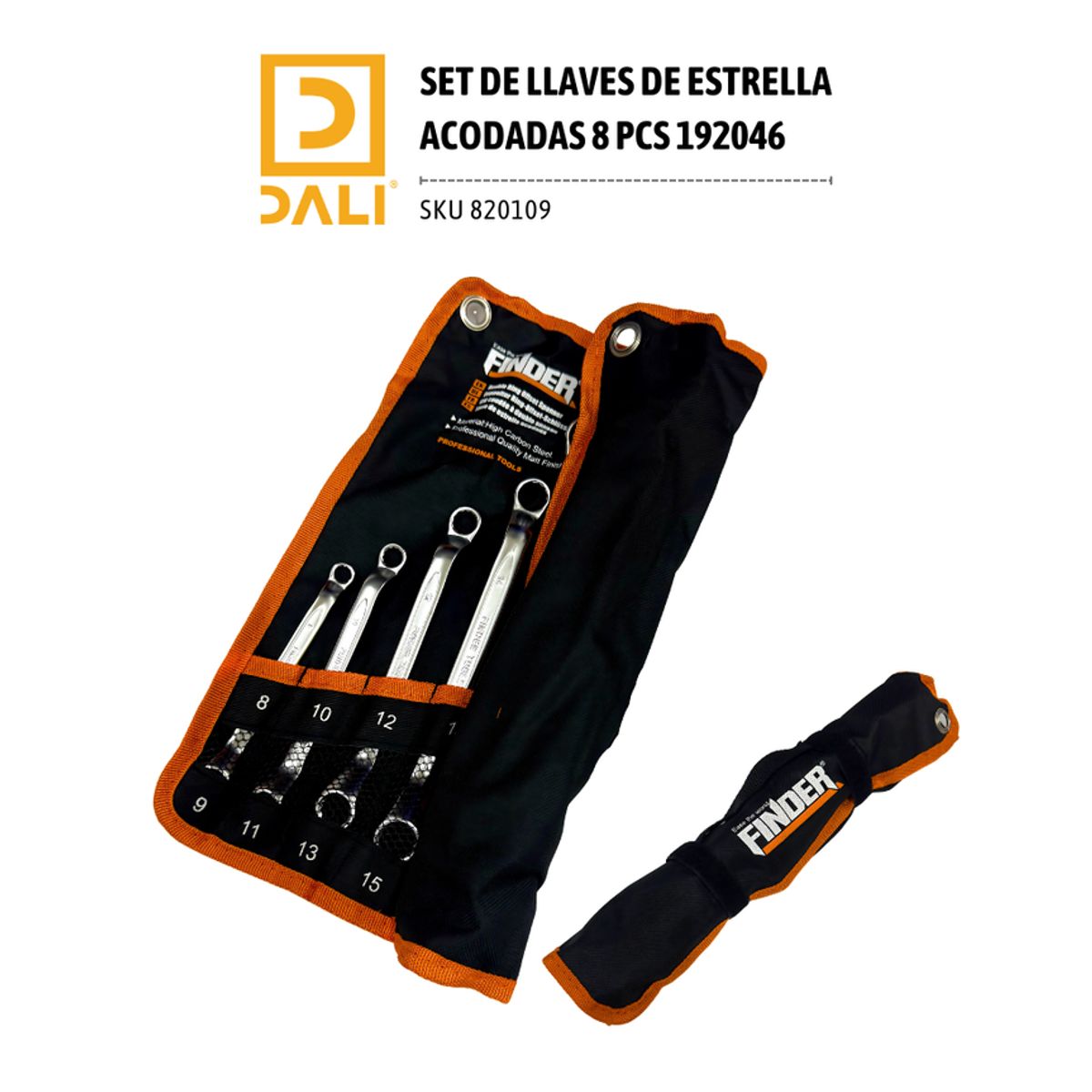 DALI - Set Llaves Estrella Acodadas 8 Piezas 192046 – 8 a 24 mm con Funda