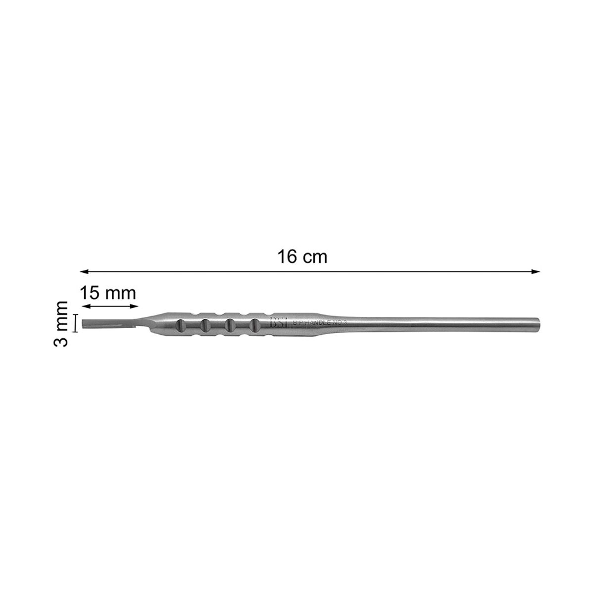 BEST SURGICAL INSTRUMENTS - Mango de Bisturí Nro 3 16cm BSI