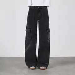 RAINDOOR - Pantalón Wide Leg Bag Black