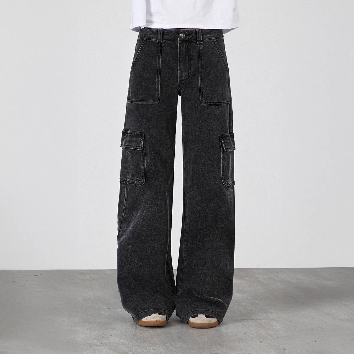 RAINDOOR - Pantalón Wide Leg Bag Black