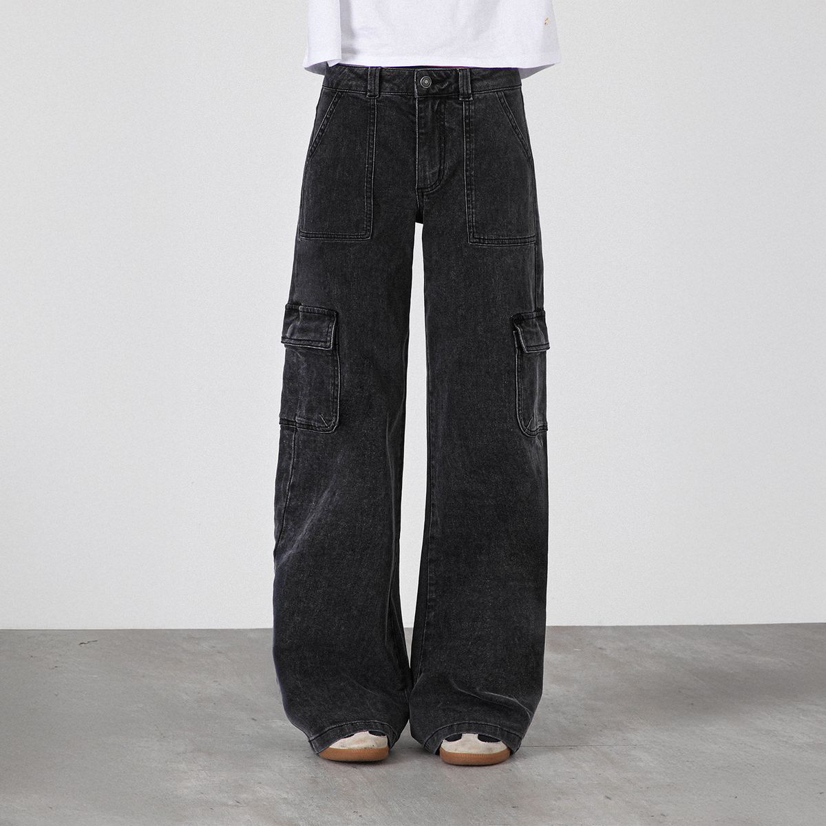 RAINDOOR - Pantalón Wide Leg Bag Black