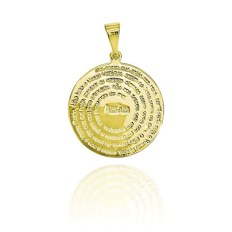 Colgante Padre Nuestro Lamina 20mm Enchapado Oro 18K Dorado TALLA UNICA