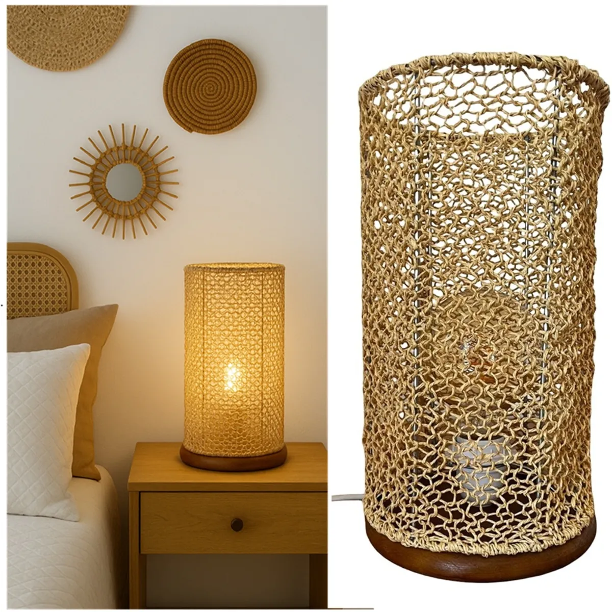 CAROLD STEVENS - Lámpara Velador Velo Miel