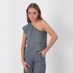 RAINDOOR - Top Hombro Vuelos White