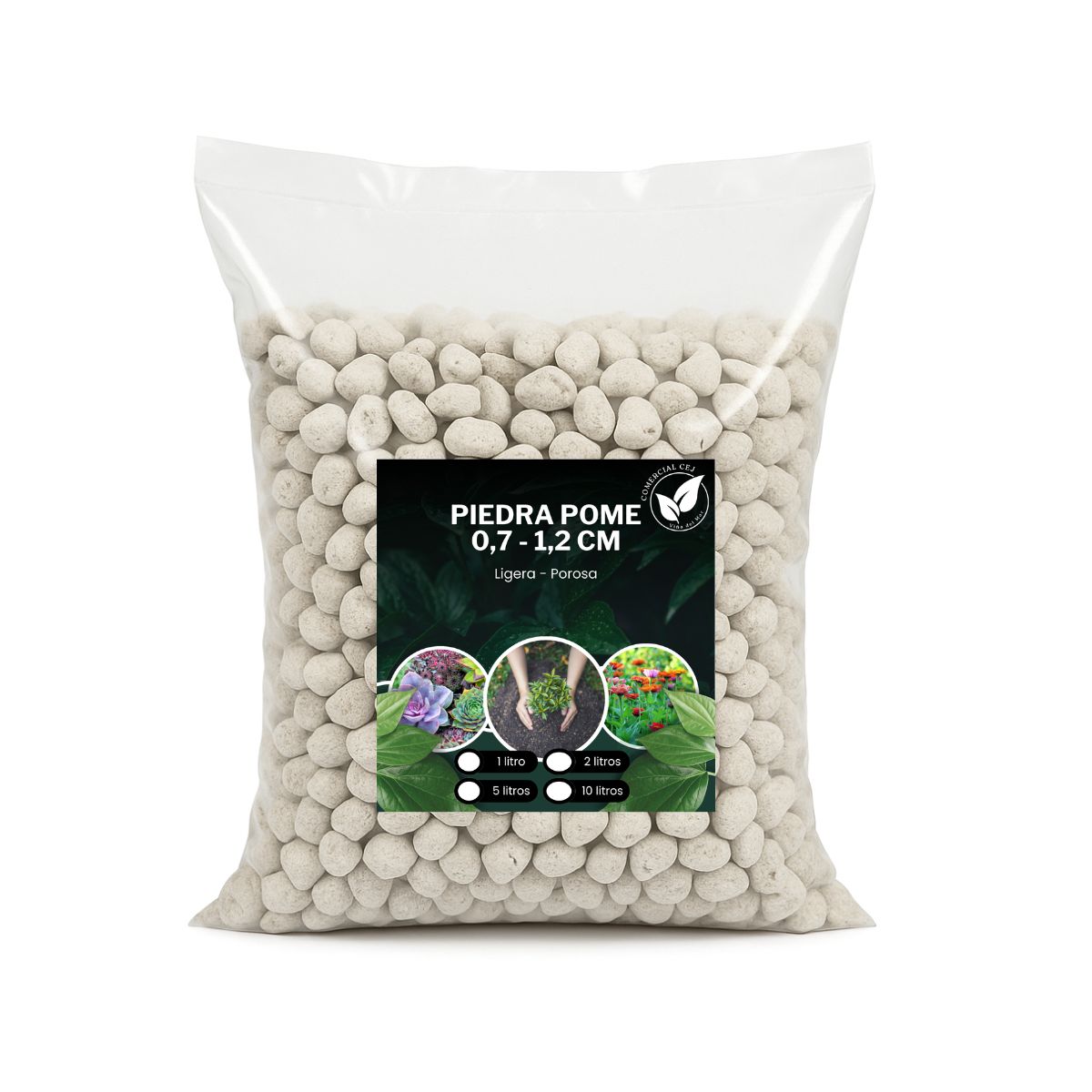 GENERICO - Sustrato Piedra Pómez 0,7 - 1.2 Cm Seleccionada 1 Litro Pomez