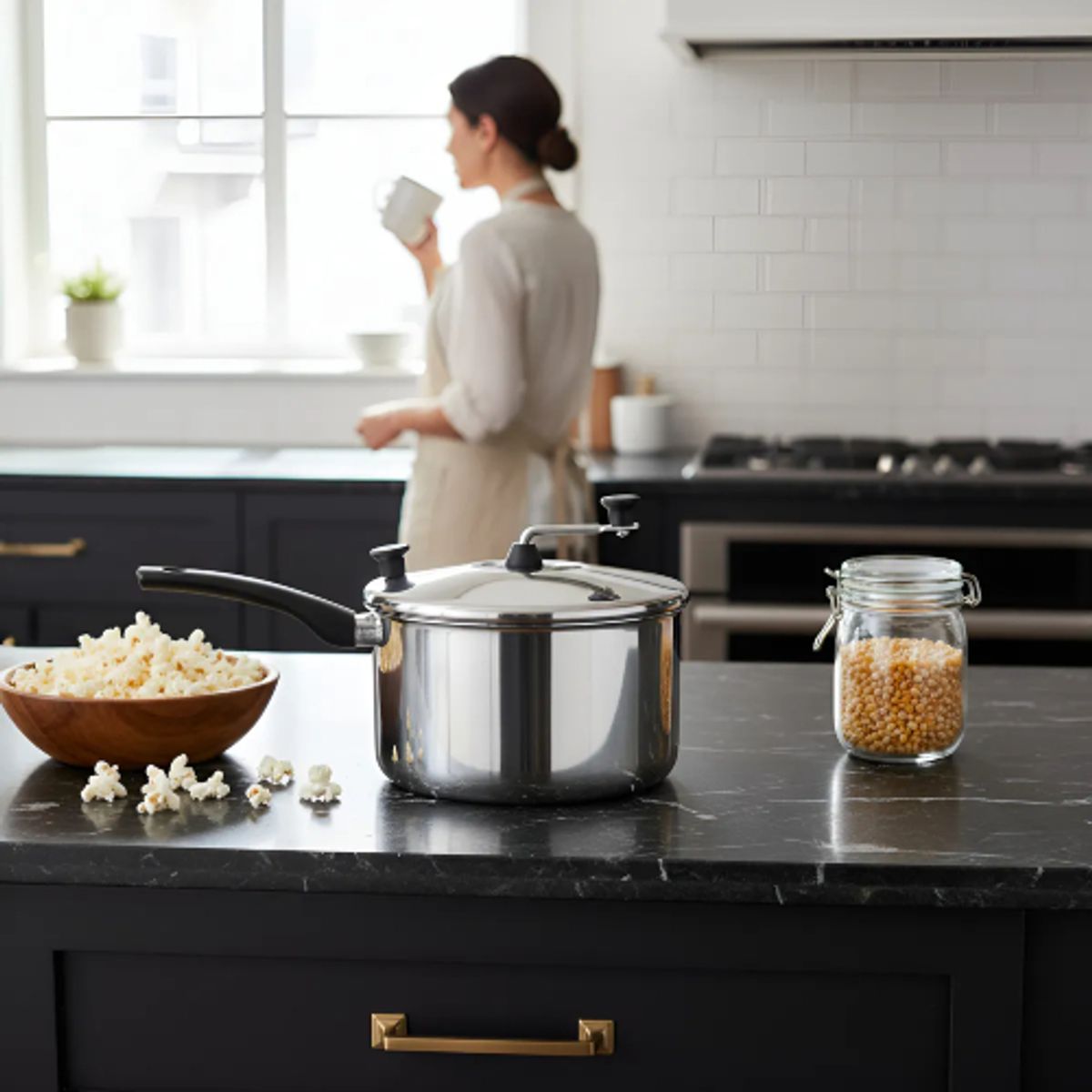  - Olla De Cabritas Panelux Palomitas De Maiz 3.8 L Plateada