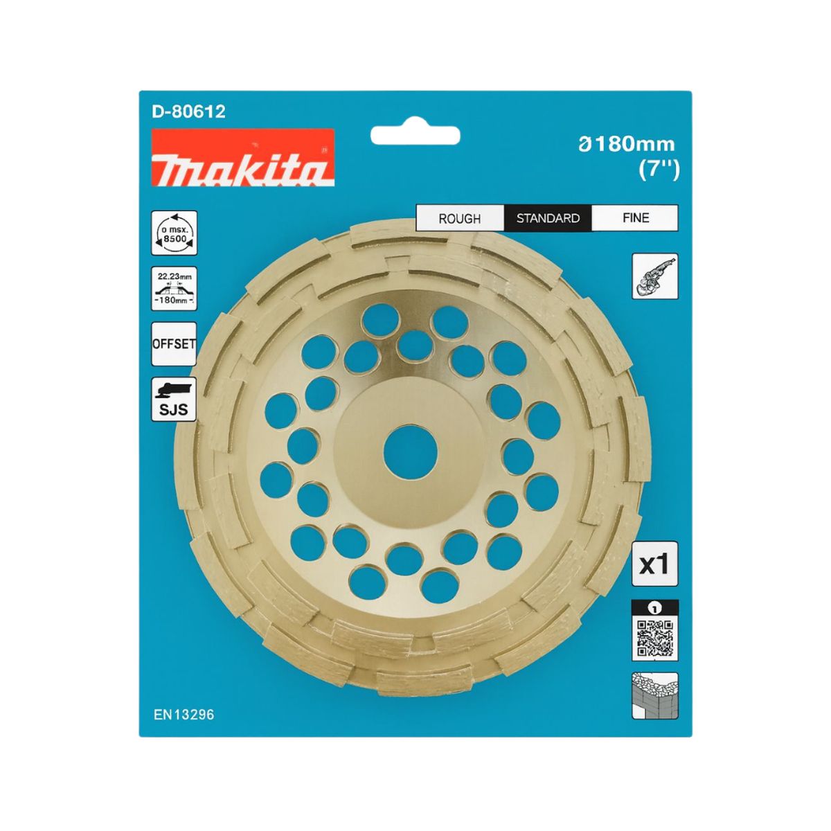 MAKITA - Copa Diamantada Doble Segm. 7 (180 X 22.23mm) Para D-80612
