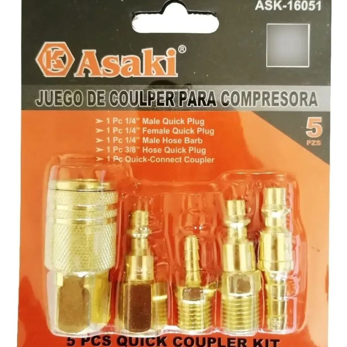 GENERICO - Set  Pack Accesorios O Acoples Rápido Para Compresor Asaki