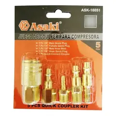 GENERICO - Set Pack Accesorios O Acoples Rápido Para Compresor Asaki