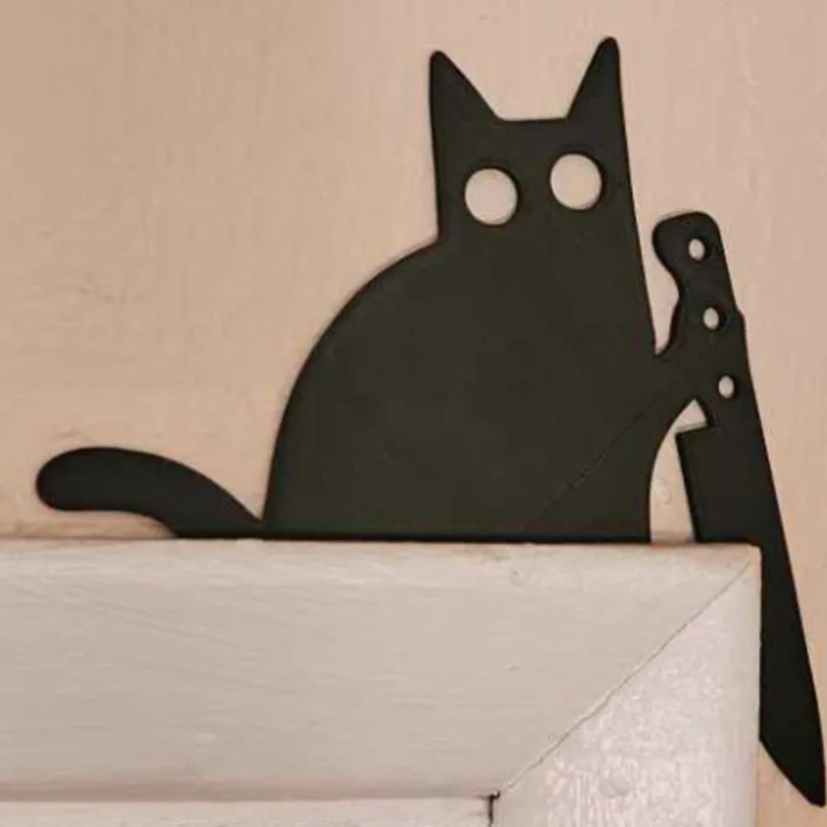 GENERICO - Esquinero de puerta - Gato con cuchillo