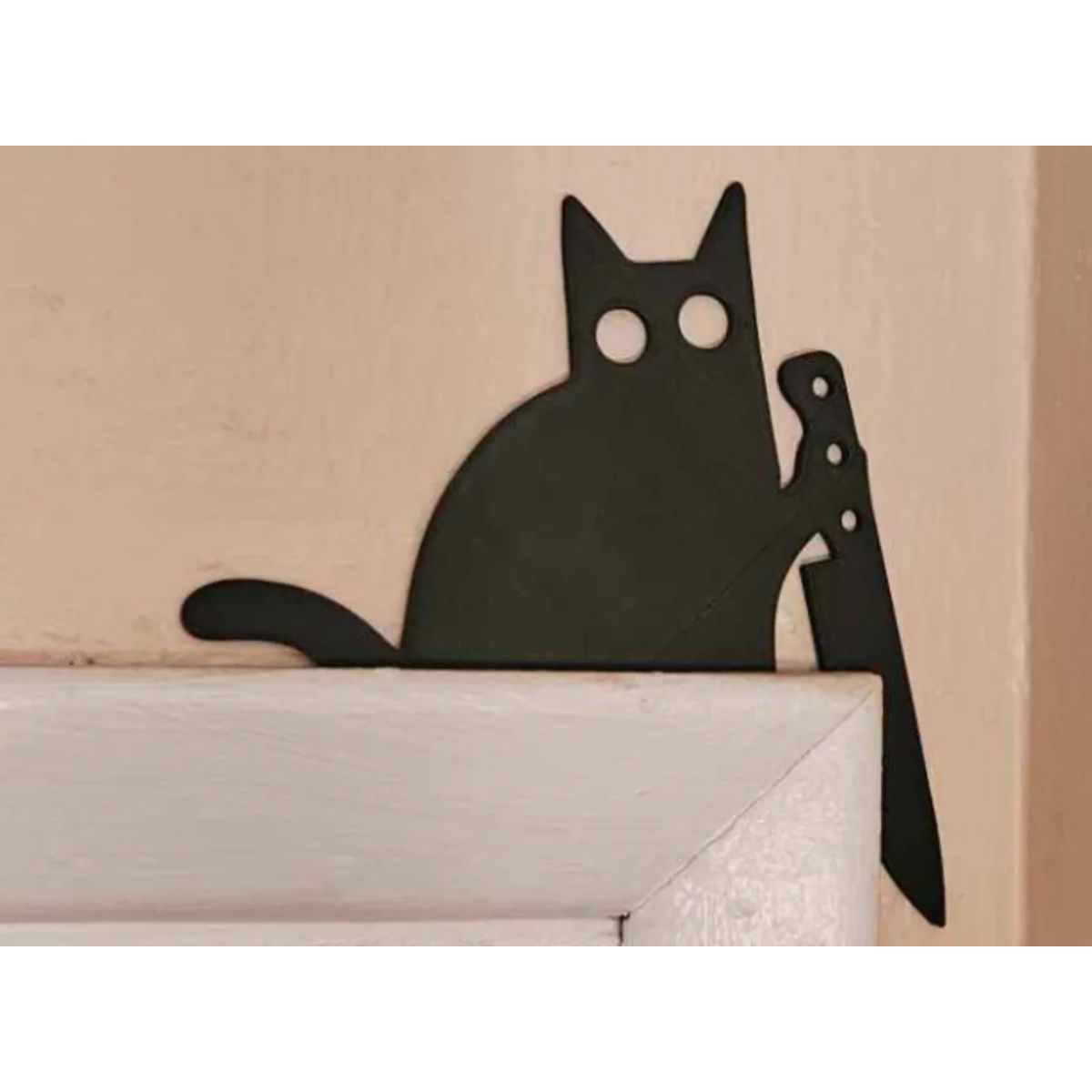 GENERICO - Esquinero de puerta - Gato con cuchillo