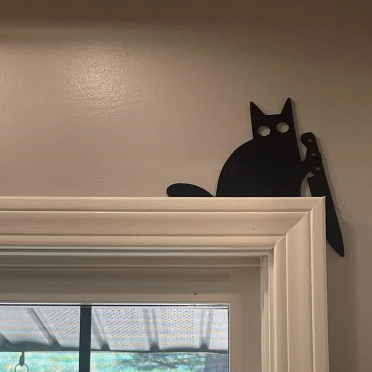 GENERICO - Esquinero de puerta - Gato con cuchillo