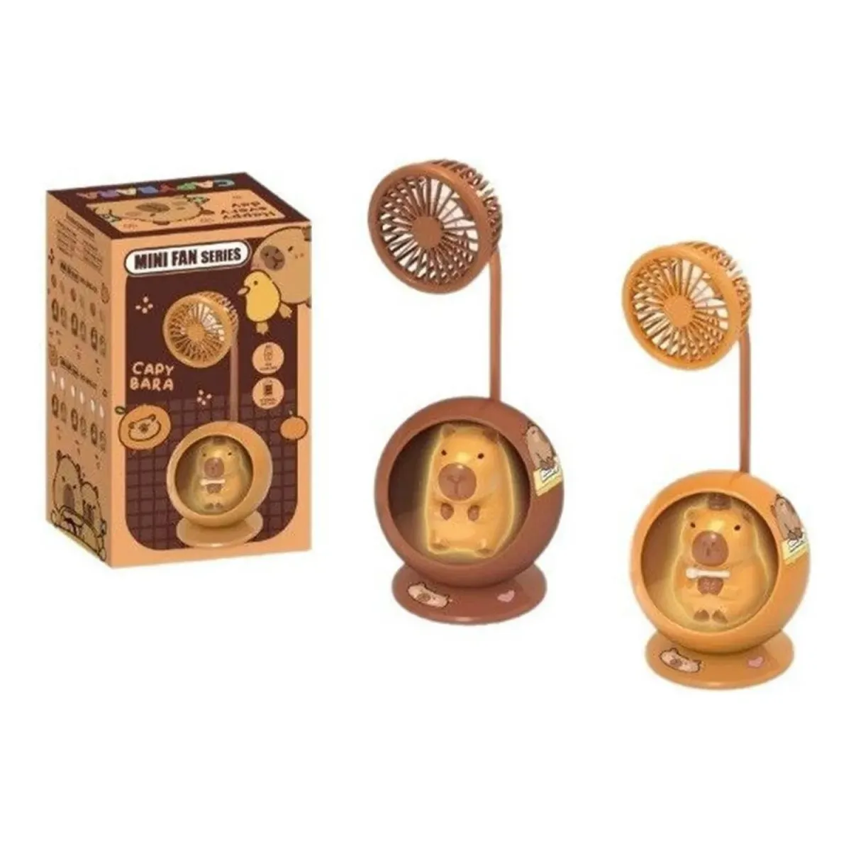 GENERICO - Mini Ventilador Y Lampara De Escritorio USB Capibara