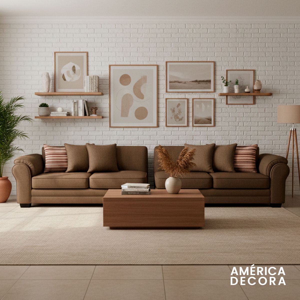 AMERICA DECORA - Sofá Seccional 5 Cuerpos XL Con Resorte Estructural Grandón Chenille