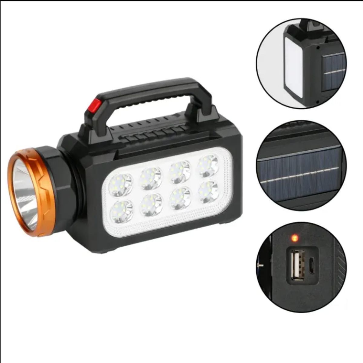 IRM - Linterna Led Solar Portátil Con Powerbank 50W