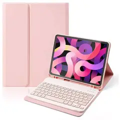 GENERICO - Funda con teclado para IPAD Air11 (2025/2024) Air5/Air4 10.9 rosado