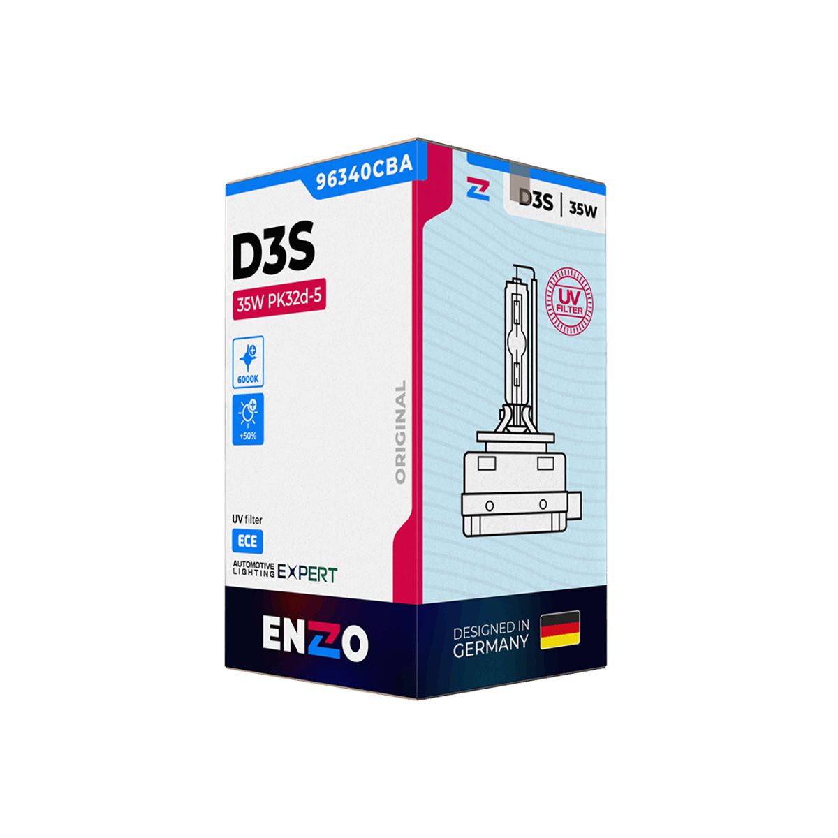 GENERICO - Ampolletas Xenón ENZZO D3S 96340CBA 35W PK32d-5 CBA  HCB 6000K