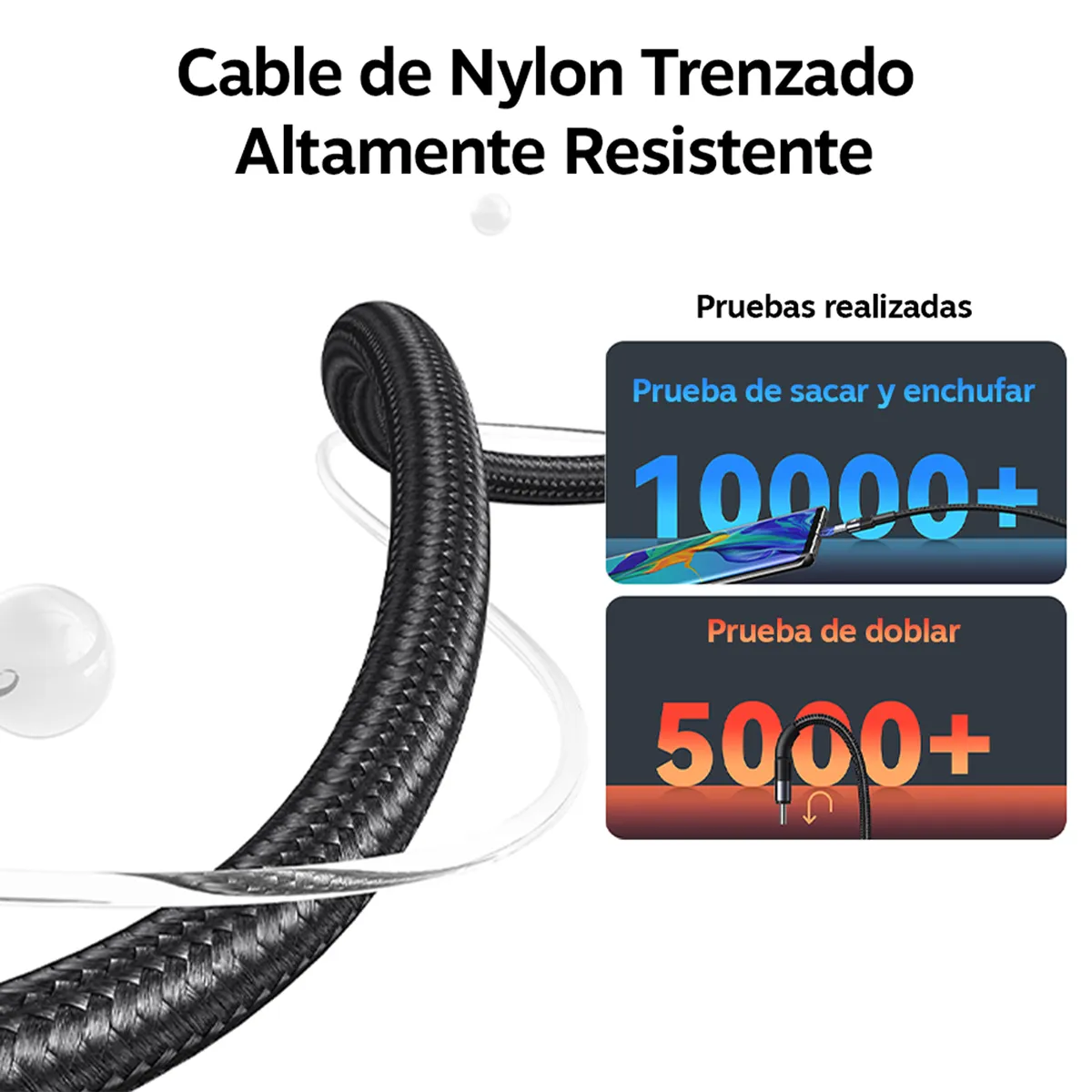 USAMS - Cable Para Lightning Para iPhone 30w Largo 1,2 Metros Usams Sj729 Negro