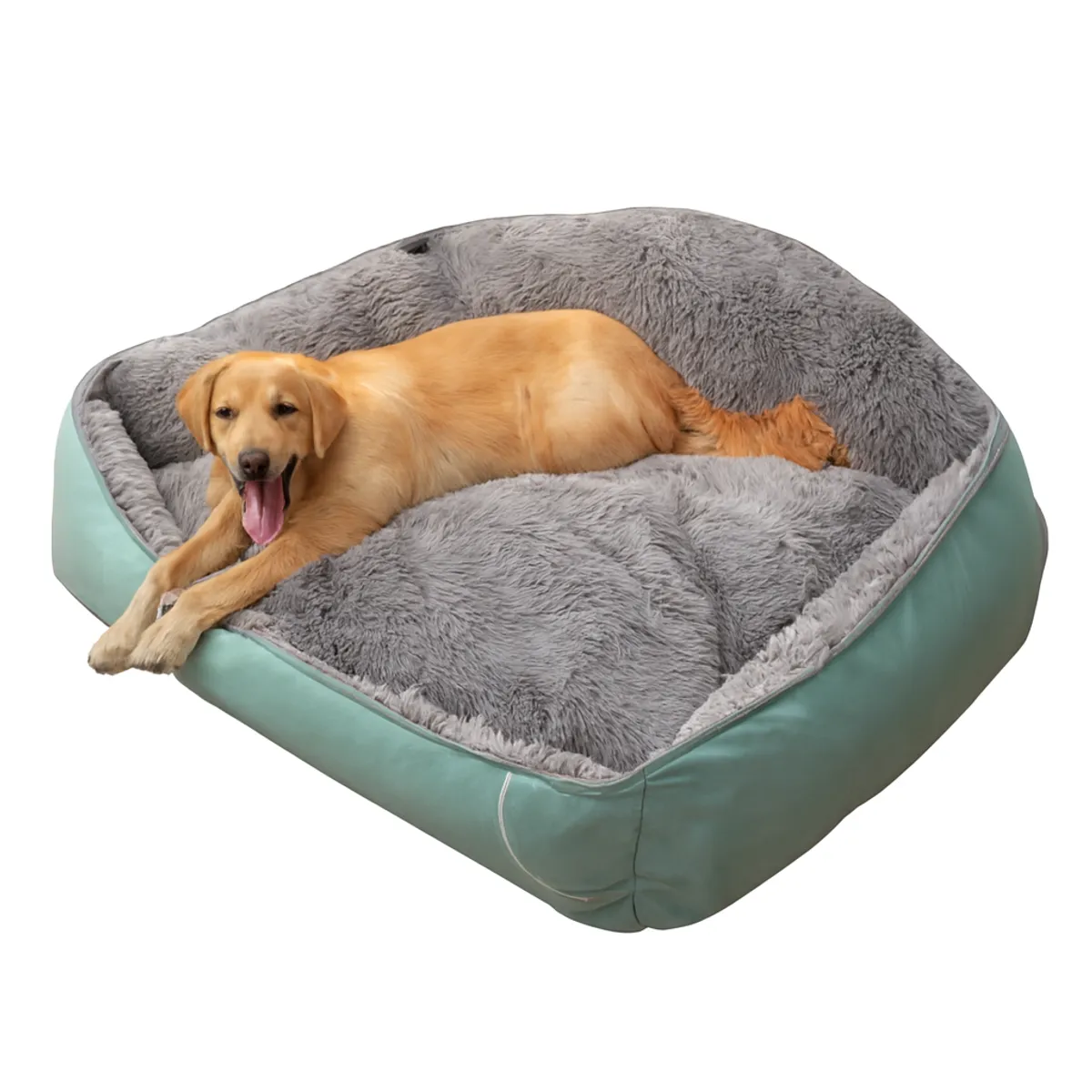 HOOPET - Cama Cómoda Y Suave De Perro Para Las 4 Estaciones Talla L Verde Claro Liso