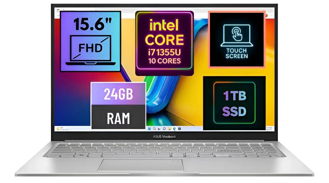 Notebook Vivobook F1504VA 15.6 FULL HD PANTALLA TACTIL INTEL CORE I7 1355U Ssd 1tb 24gb W11