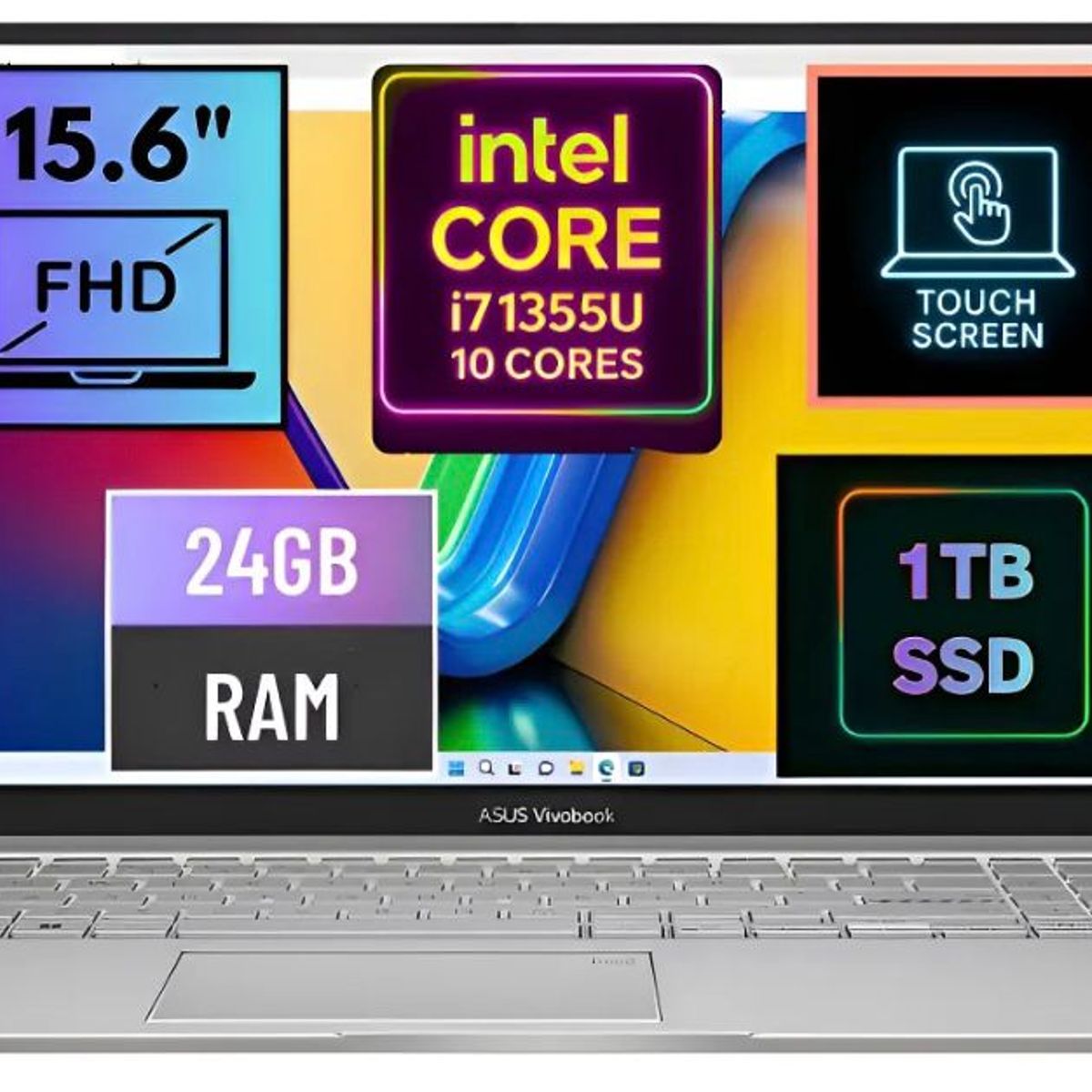 ASUS - Notebook Asus Vivobook F1504VA 15.6 FULL HD PANTALLA TACTIL INTEL CORE I7 1355U Ssd 1tb 24gb W11