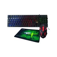 Kit Gamer 3 En 1 Teclado Mouse Y Pad LED Negro