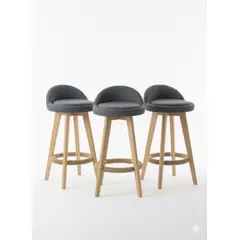 GENERICO - Silla de Bar x 3 Un modelo Marsella alto 63cm Gris