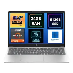 HP - NOTEBOOK 15.6 PANTALLA TACTIL FULL HD AMD RYZEN 7 7730U SSD 512GB 24GB WIN 11
