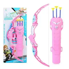 GENERICO - Juguete Arco Y Flechas Con Luces Rosado Infantil