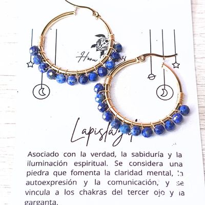 Imagen 2 del producto ArosArgolla con piedra natural lapislázuli